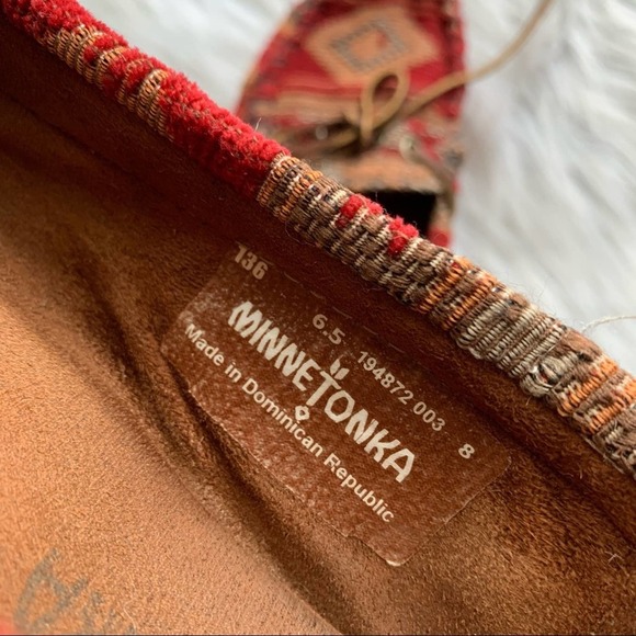 Minnetonka Baja Tapestry Moccasin Slipper Leather 6.5 - Picture 12 of 12